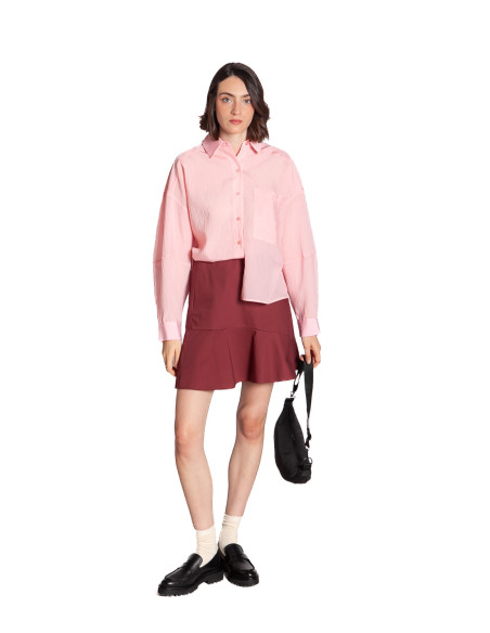 Falda corta con volante color granate Skutie Cks Sommes Demode Zaragoza