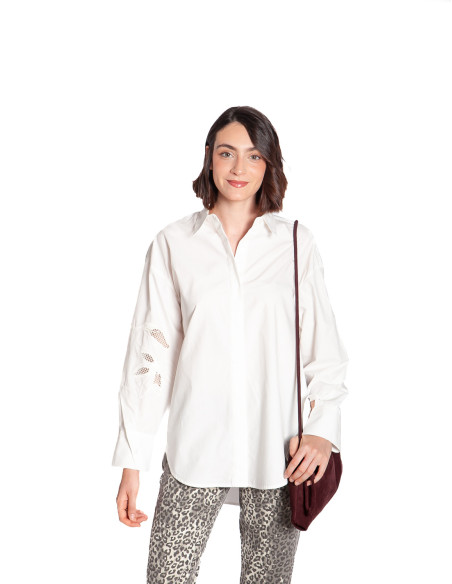 Camisa oversize blanca flores bordadas Spin Cks Sommes Demode Zaragoza