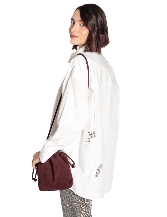 Camisa oversize blanca flores bordadas Spin Cks Sommes Demode Zaragoza