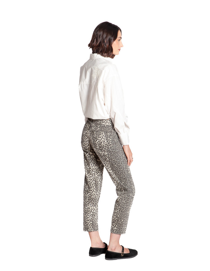 Jeans estampado de leopardo Ziggy Straigh Ichi Sommes Demode Zaragoza