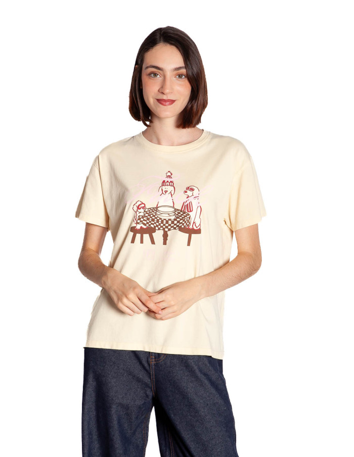 Camiseta color crema perritos Raclette Frnch Sommes Demode Zaragoza