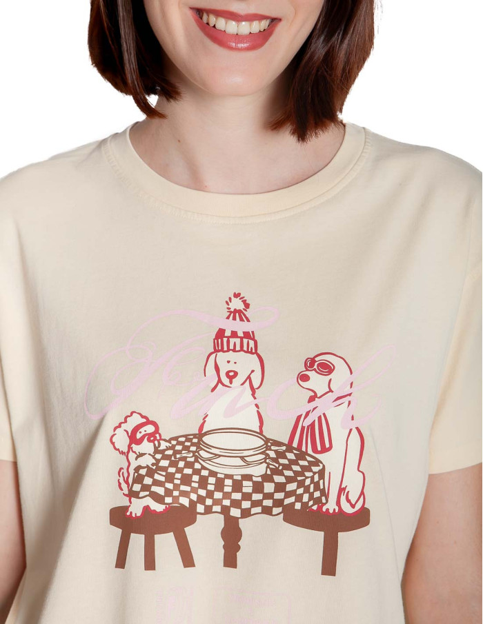 Camiseta color crema perritos Raclette Frnch Sommes Demode Zaragoza