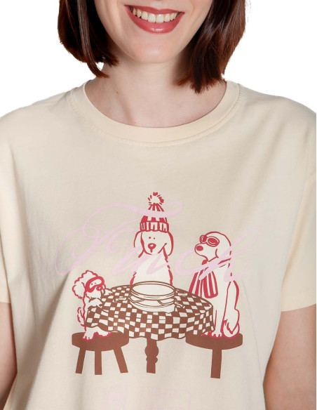Camiseta color crema perritos Raclette Frnch Sommes Demode Zaragoza