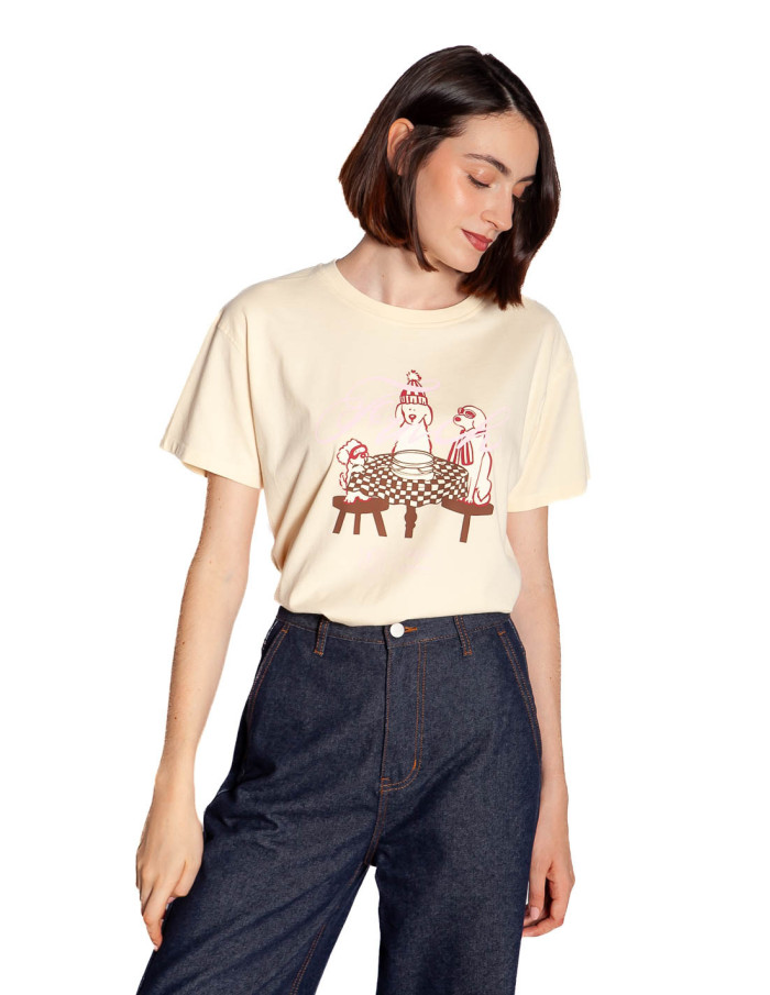 Camiseta color crema perritos Raclette Frnch Sommes Demode Zaragoza