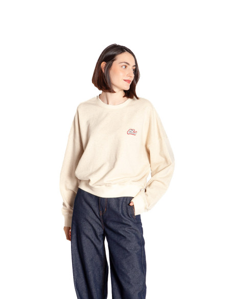 Sudadera color crema logo bordado Tame Frnch Sommes Demode Zaragoza