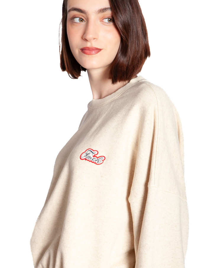 Sudadera color crema logo bordado Tame Frnch Sommes Demode Zaragoza