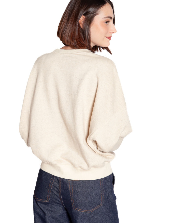 Sudadera color crema logo bordado Tame Frnch Sommes Demode Zaragoza