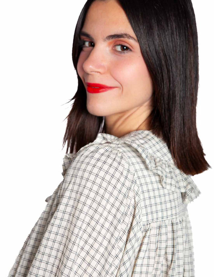 Blusa cuadrícula con volantes Dorset Frnch Sommes Demode Zaragoza