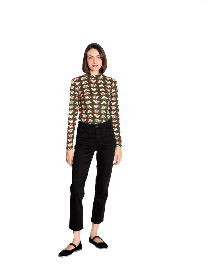 Camiseta verde estampado retro geometry Compañía Fantástica Sommes Demode Zaragoza