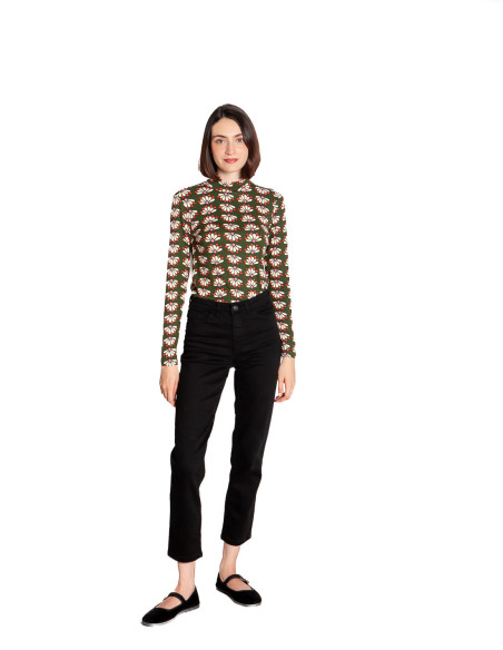 Camiseta verde estampado retro geometry Compañía Fantástica Sommes Demode Zaragoza