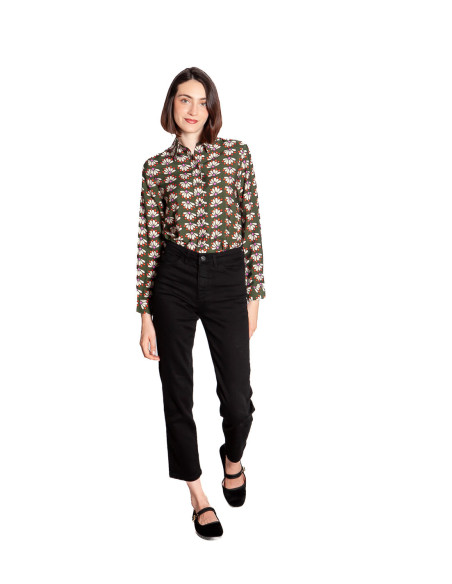 Jeans corte straight color negro twiggy Ichi Sommes Demode Zaragoza