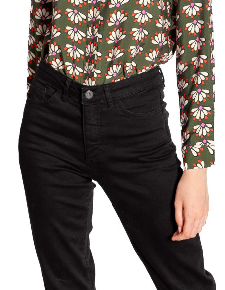 Jeans corte straight color negro twiggy Ichi Sommes Demode Zaragoza