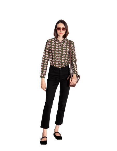 Jeans corte straight color negro twiggy Ichi Sommes Demode Zaragoza