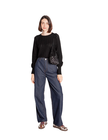 Comprar Jersey punto calado color negro Morla Byoung en Sommes Demode