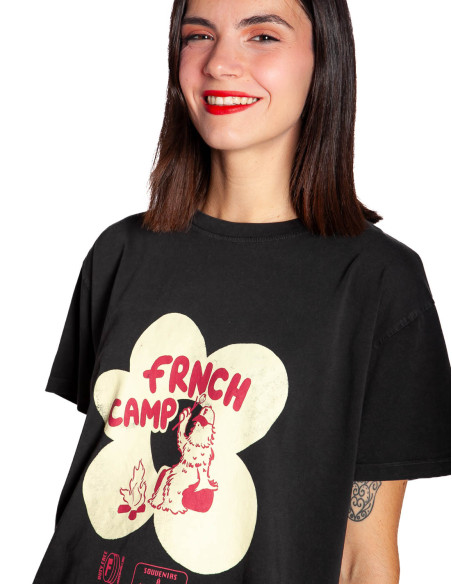 Camiseta antracita estampado camping Frnch Sommes Demode Zaragoza