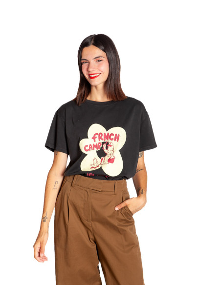 Camiseta antracita estampado camping Frnch Sommes Demode Zaragoza