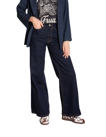 Comprar Jeans pernera amplia dark blue Twiggy de ICHI en Sommes Demode