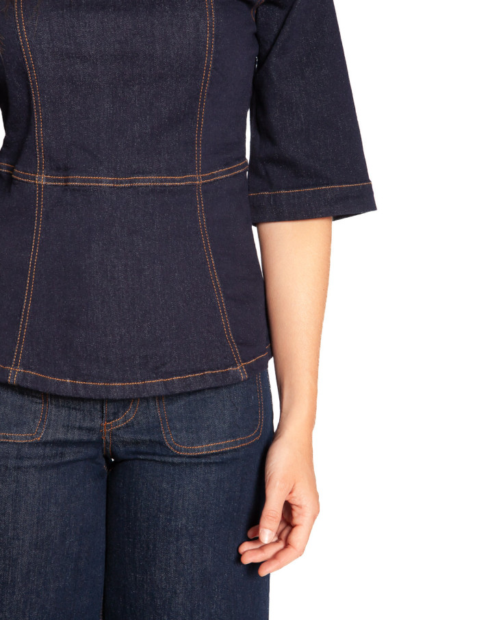 Top denim peplum color dark blue Kanea Byoung Sommes Demode Zaragoza