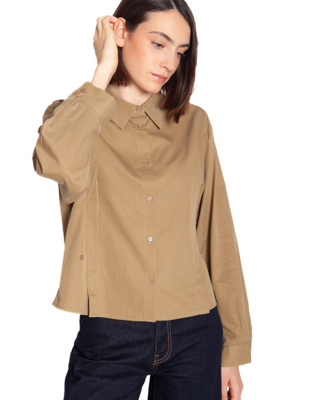 Camisa verde caqui con laterales ajustables Yaya Sommes Demode Zaragoza