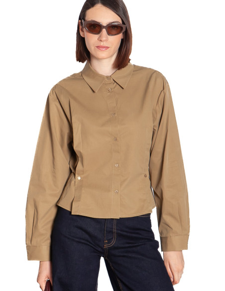 Camisa verde caqui con laterales ajustables Yaya Sommes Demode Zaragoza