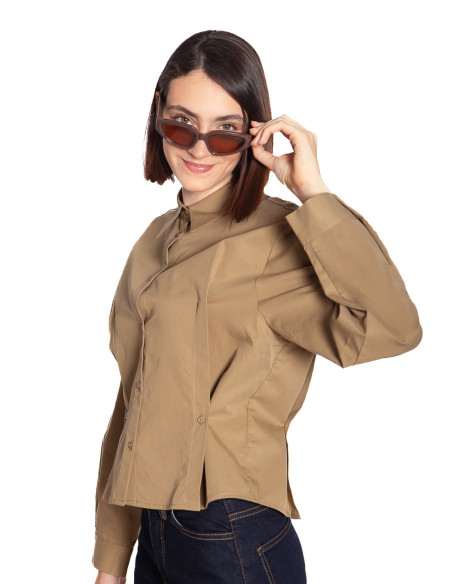 Camisa verde caqui con laterales ajustables Yaya Sommes Demode Zaragoza