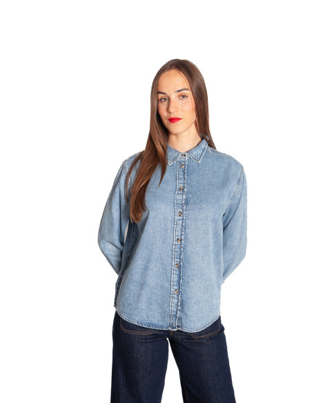 Camisa denim color washed blue Levena Byoung Sommes Demode Zaragoza