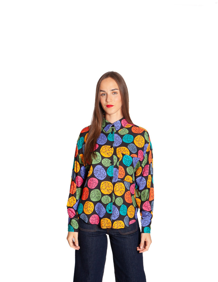 Camisa negra estampado round seeds Pepa Loves Sommes Demode Zaragoza