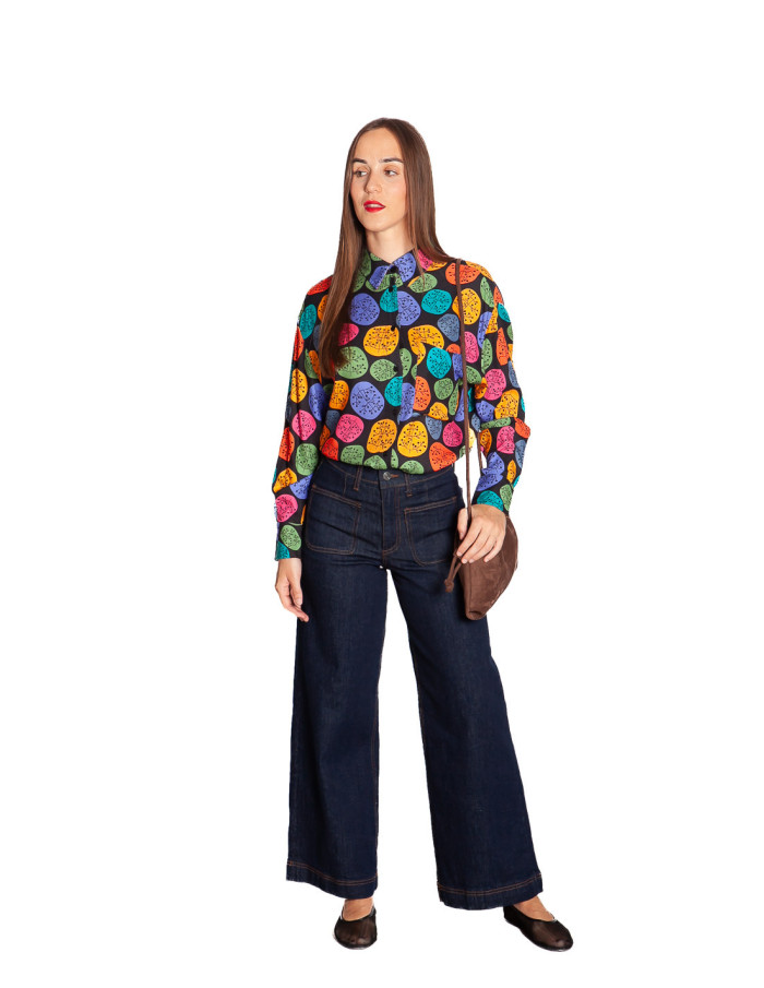 Camisa negra estampado round seeds Pepa Loves Sommes Demode Zaragoza