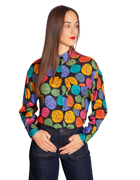Camisa negra estampado round seeds Pepa Loves Sommes Demode Zaragoza