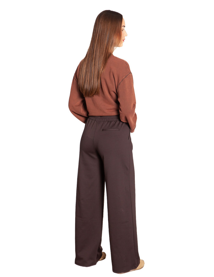 Pantalón recto con pinzas color marrón Kate Ichi Sommes Demode Zaragoza