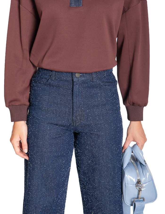 pantalon denim con textura azul marino wild pony sommes demode zaragoza