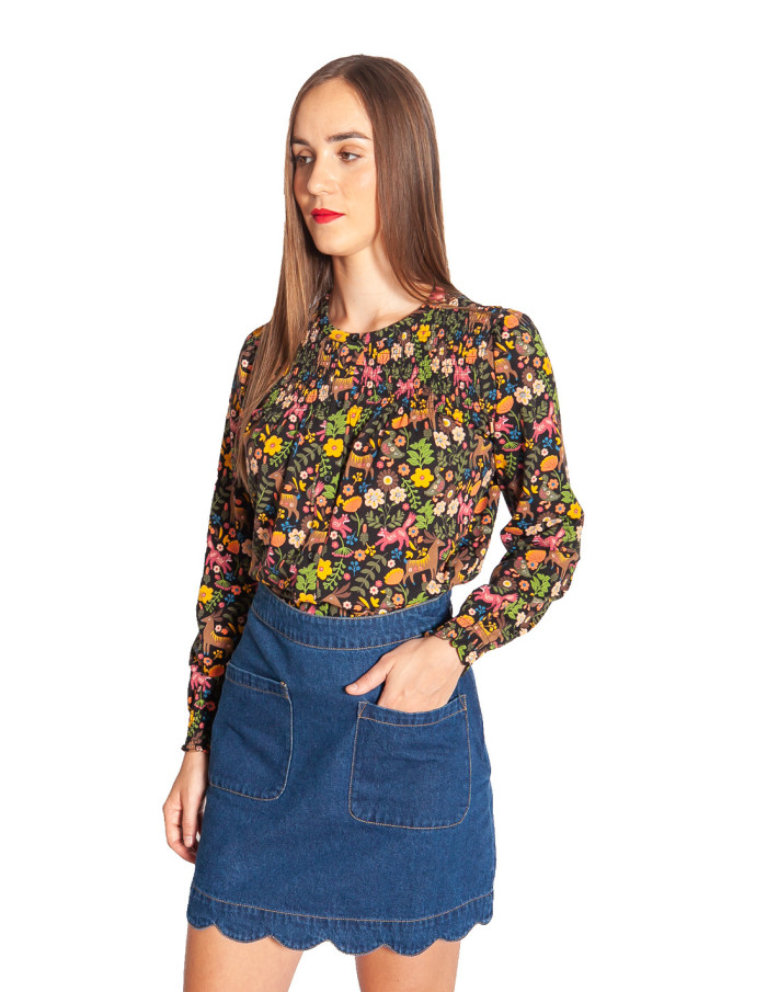 falda corta denim detalle de ondas vayda sugarhill sommes demode zaragoza