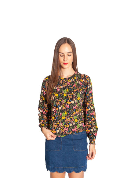 blusa nido de abeja estampado bosque juliet sugarhill sommes demode zaragoza
