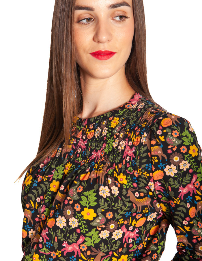 blusa nido de abeja estampado bosque juliet sugarhill sommes demode zaragoza