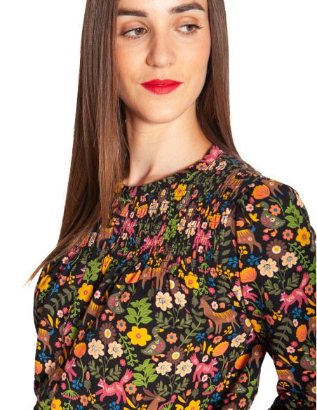 blusa nido de abeja estampado bosque juliet sugarhill sommes demode zaragoza