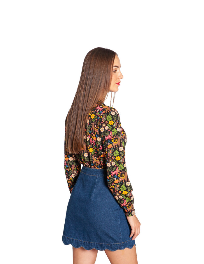 blusa nido de abeja estampado bosque juliet sugarhill sommes demode zaragoza