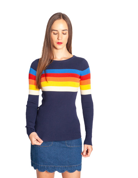 sueter canale navy rayas retro multicolor cayla sugarhill sommes demode zaragoza