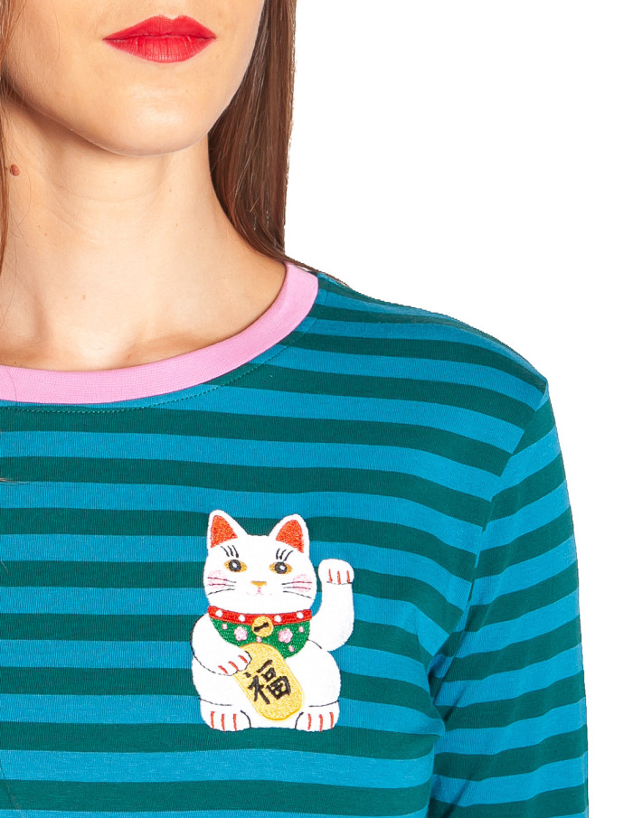 camiseta rayas azules lucky cat brunswick sugarhill sommes demode zaragoza
