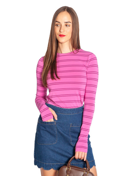 camiseta rosa rayas burgundy trista sugarhill sommes demode zaragoza