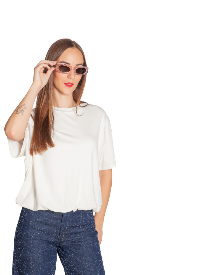camiseta corte globo color blanco tubble sommes demode zaragoza