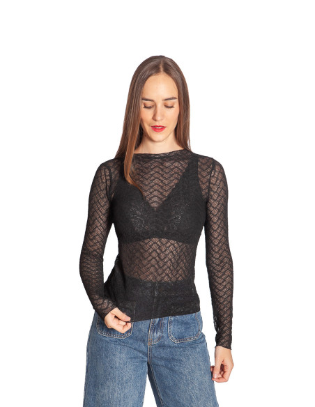 top encaje color negro aube grace and mila sommes demode zaragoza