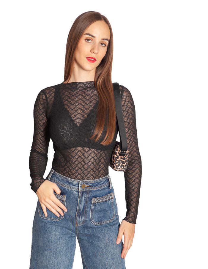 top encaje color negro aube grace and mila sommes demode zaragoza
