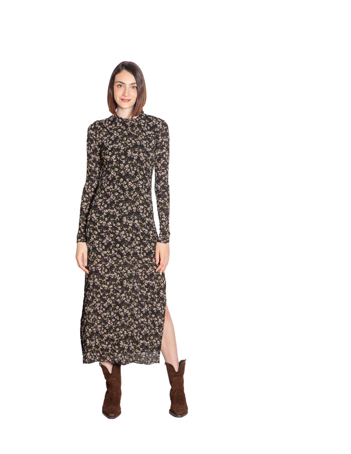 vestido midi con estampado de flores verdes wild pony sommes demode zaragoza