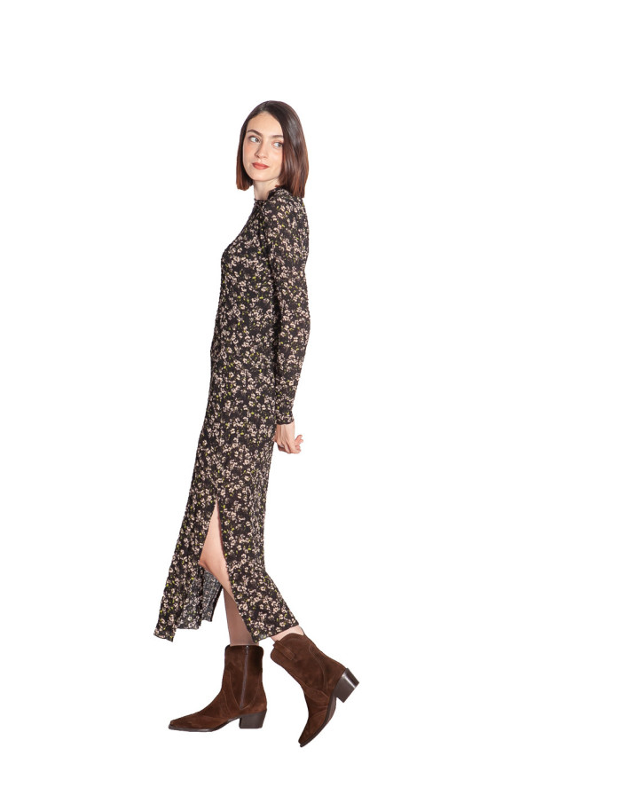 vestido midi con estampado de flores verdes wild pony sommes demode zaragoza