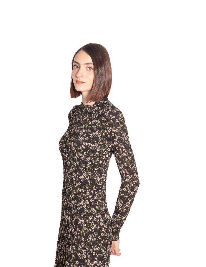 vestido midi con estampado de flores verdes wild pony sommes demode zaragoza