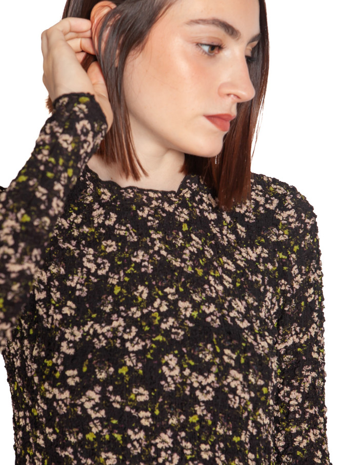 vestido midi con estampado de flores verdes wild pony sommes demode zaragoza