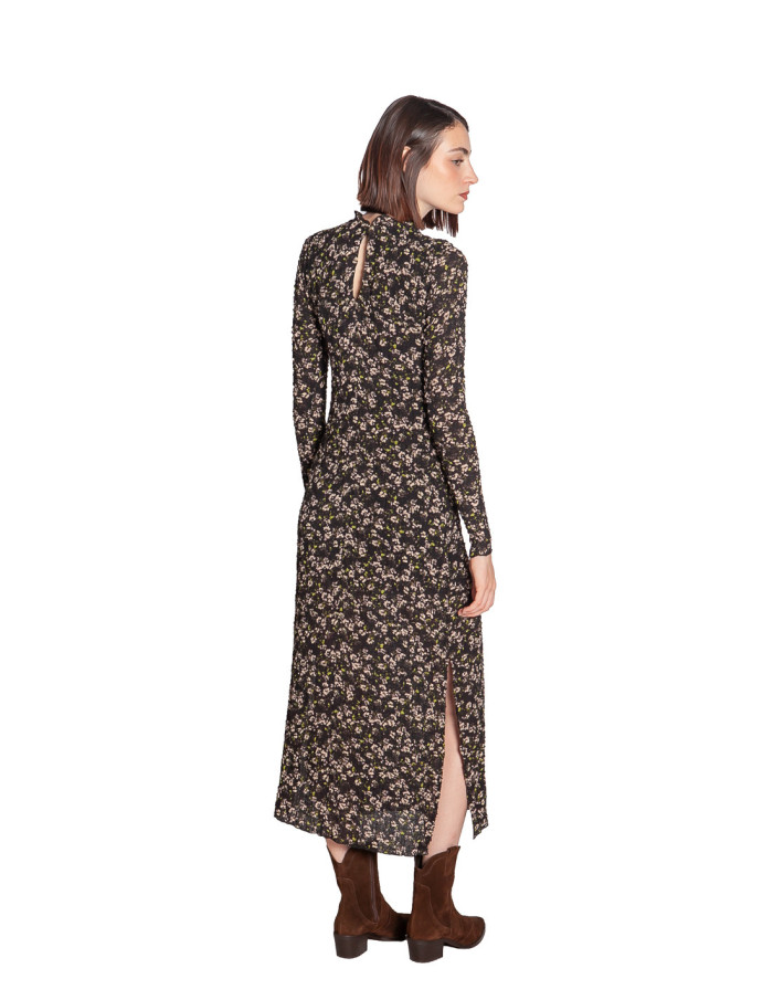 vestido midi con estampado de flores verdes wild pony sommes demode zaragoza