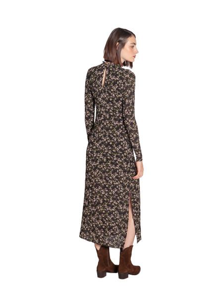 vestido midi con estampado de flores verdes wild pony sommes demode zaragoza