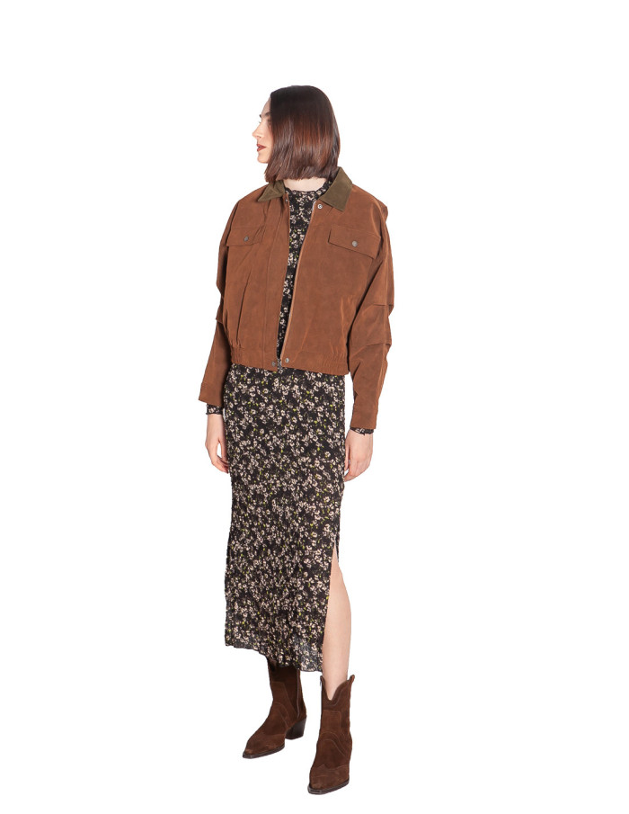 cazadora efecto ante marron cuello verde wild pony sommes demode zaragoza