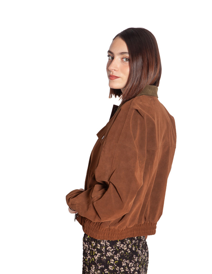 cazadora efecto ante marron cuello verde wild pony sommes demode zaragoza